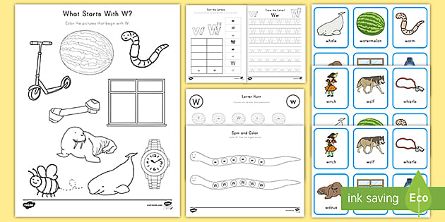 Letter W Worksheet and Activity Pack | Alphabet | ELA