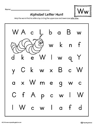 letter w worksheet for kindergarten