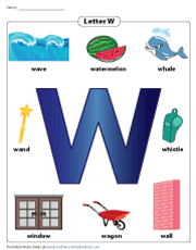 Letter W Worksheets