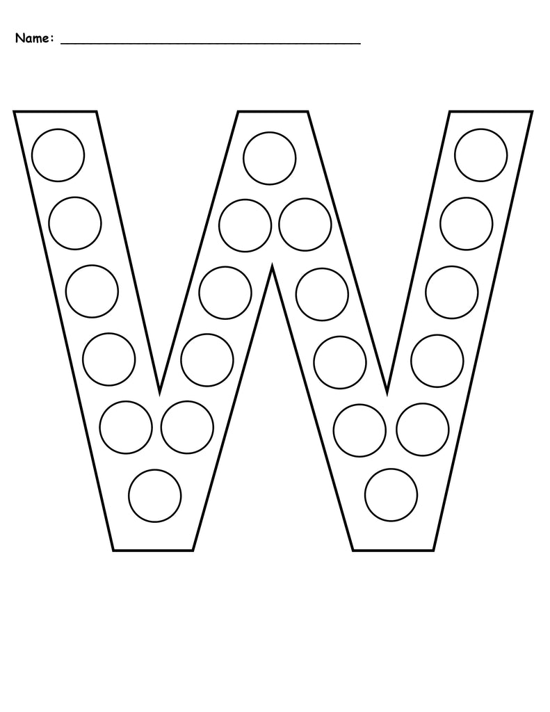 letter w worksheet for preschool