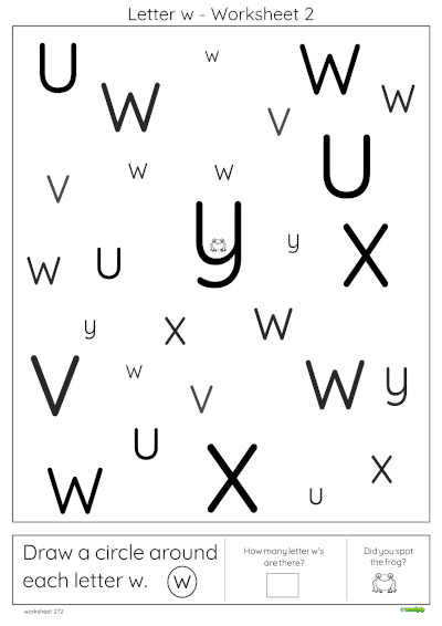 Letter w Worksheet 2