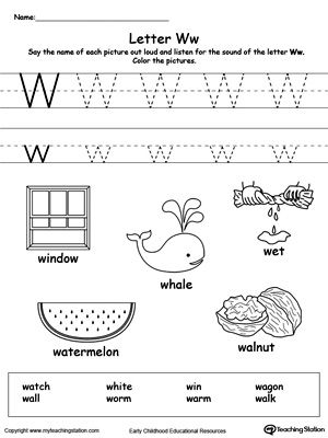 letter w worksheet for toddlers