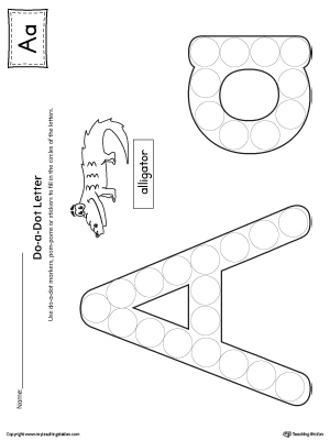 letter worksheet do a dot