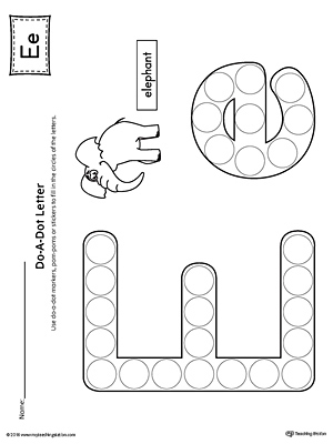 Letter E Do-A-Dot Worksheet | MyTeachingStation.com