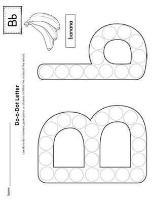 letter worksheet do a dot