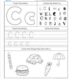 letter worksheet for kindergarten