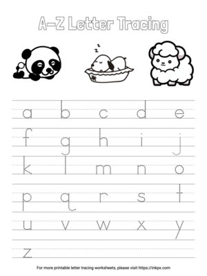 Printable Alphabet Letter Tracing Worksheets in PDF, PNG, and JPG ...