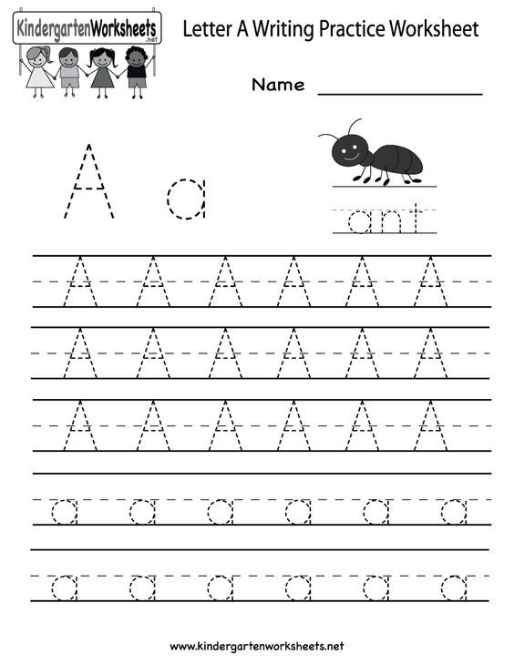 letter writing worksheet for kindergarten