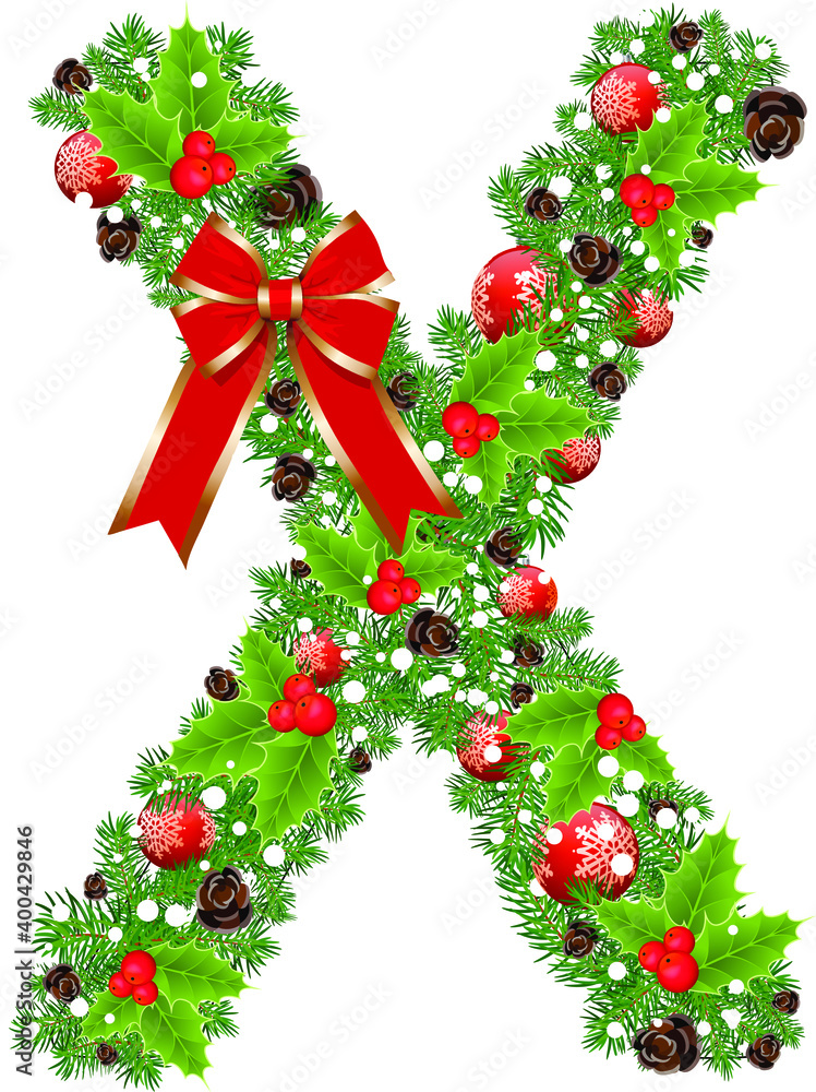 Christmas Alphabet Letter X Isolated Graphic by holycatart Worksheets Library