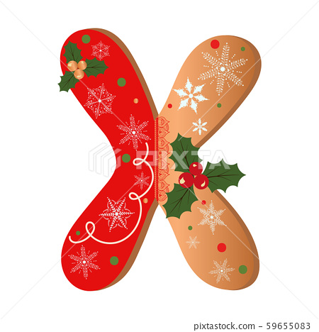 Colorful Christmas ball font letter X - Stock Illustration ...