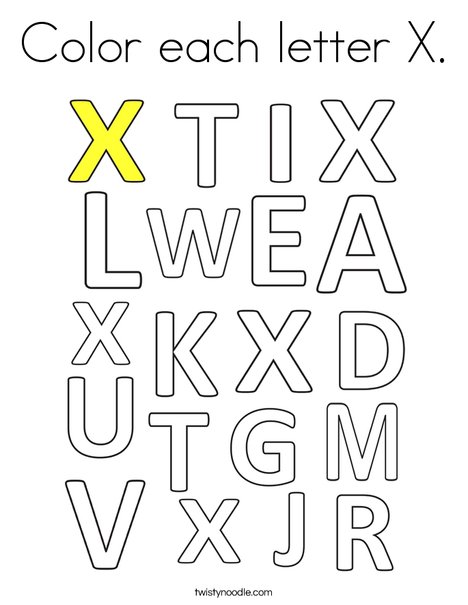letter x coloring pages