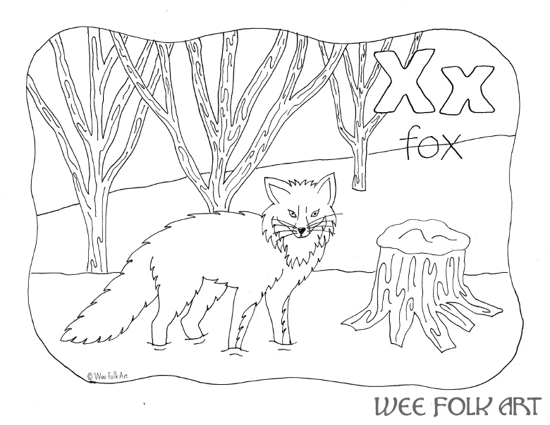 Nature Alphabet Coloring Page Letter X - Homeschool Companion