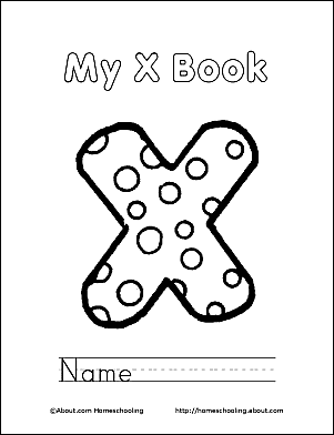 Letter X coloring printable page for kids