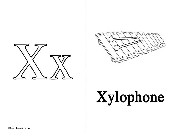 letter x flash cards