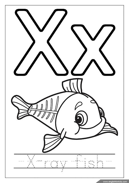 letter x printable coloring pages