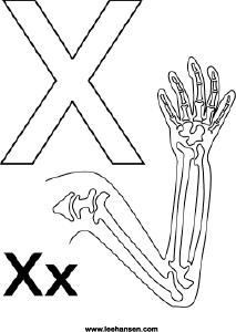 Alphabet Letter X Coloring Page, X-Ray