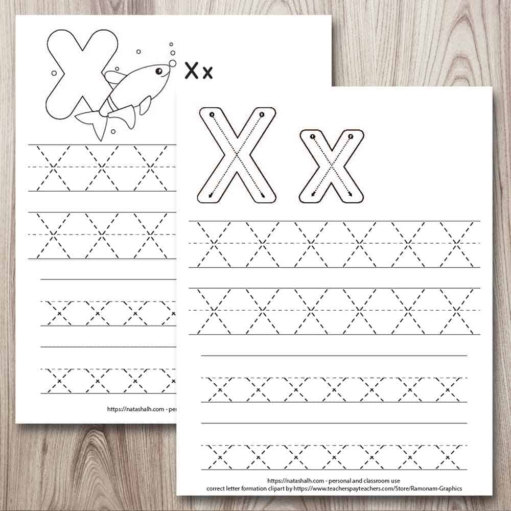 Letter X Tracing and Writing Worksheets Stock Vector ... - Worksheets ...