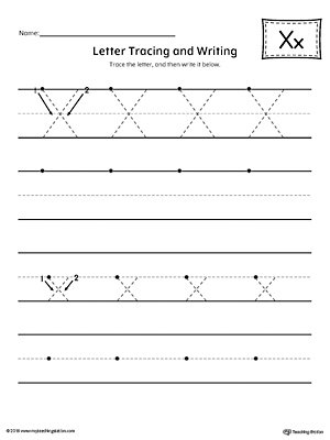 Letter X Tracing Worksheets Letter Tracing Mats Letter X Trace &  Color