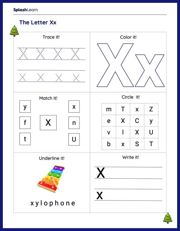 letter x worksheet for preschool
