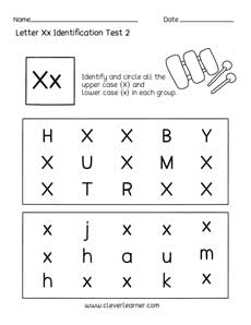 letter x worksheet for preschoolers