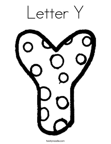 Letter Y Coloring Page - Twisty Noodle