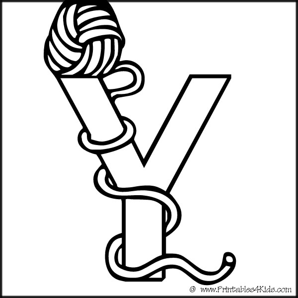 Alphabet Coloring Page Letter Y Yarn - Printables for Kids - free ...