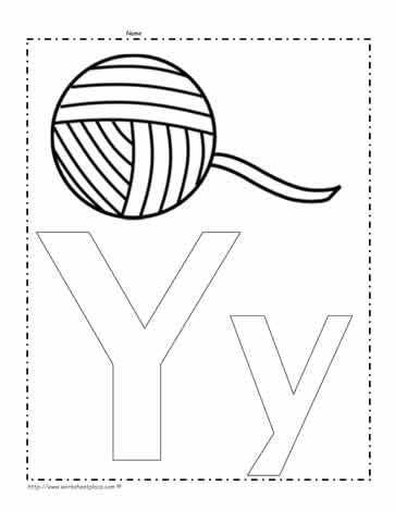 The Letter Y Coloring Page Worksheets