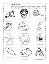 The Letter Y Worksheets