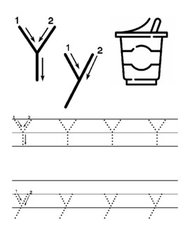 Letter Y Tracing Worksheets - Nature Inspired Learning