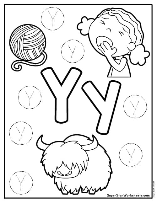 letter y worksheet for preschool