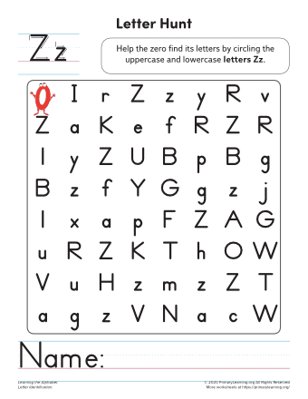Letter Z Worksheets &  Printables  