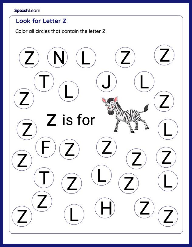 letter z preschool worksheet