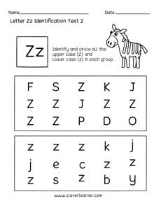 letter z worksheet for preschoolers