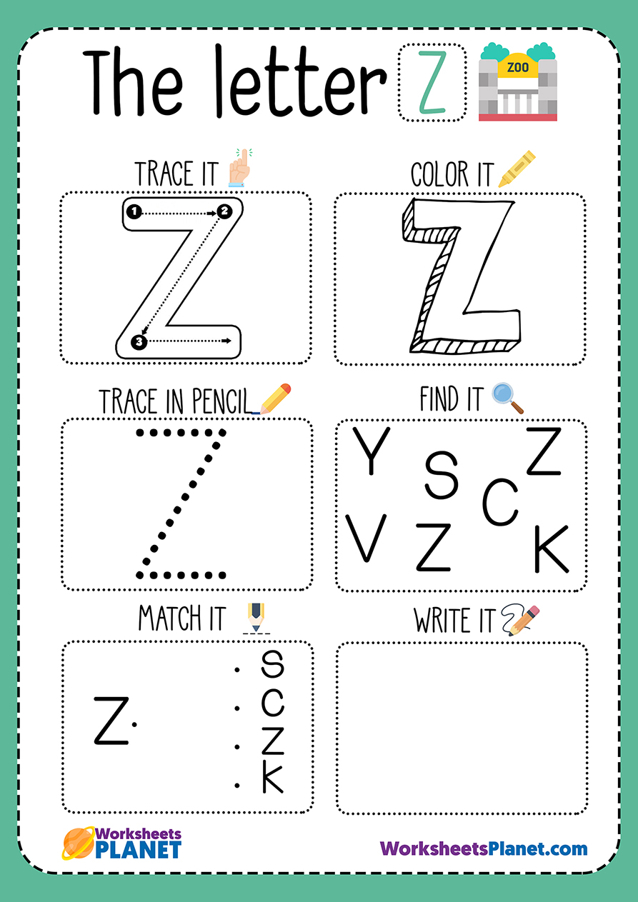 letter z worksheet free printable