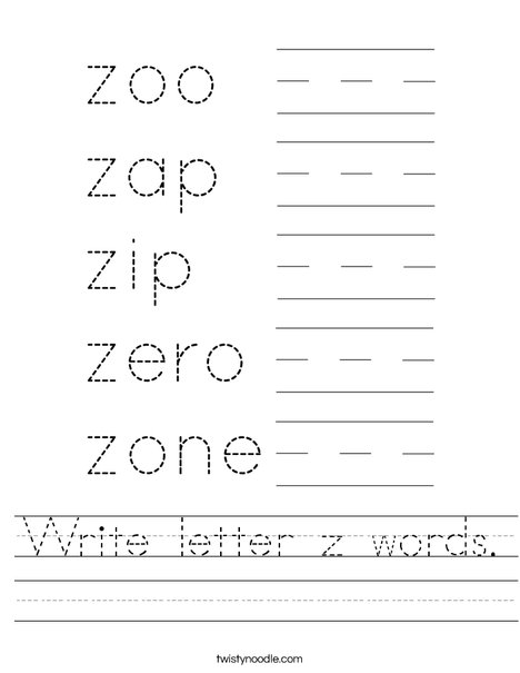 letter z worksheet