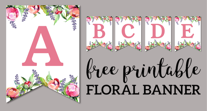 Floral Free Printable Alphabet Letters Banner - Paper Trail Design