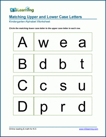 Uppercase and lowercase letters worksheets| Worsheets library