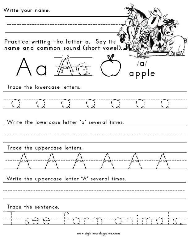 Letters of the Alphabet Worksheets - Sight Words, Reading, Writing ...
