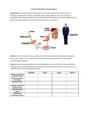 LevelsOfOrganization 1 1 .pdf - Name: Nancy Basuf Per: Date: 5 9 ...