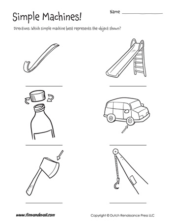 Simple Machines Worksheets | Six Simple Machines for Kids