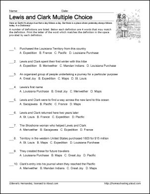 lewis and clark expedition worksheet