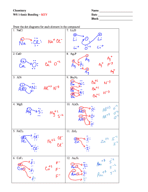 Chemistry Worksheet Lewis Dot Structures Name: Block: 1. Draw ...