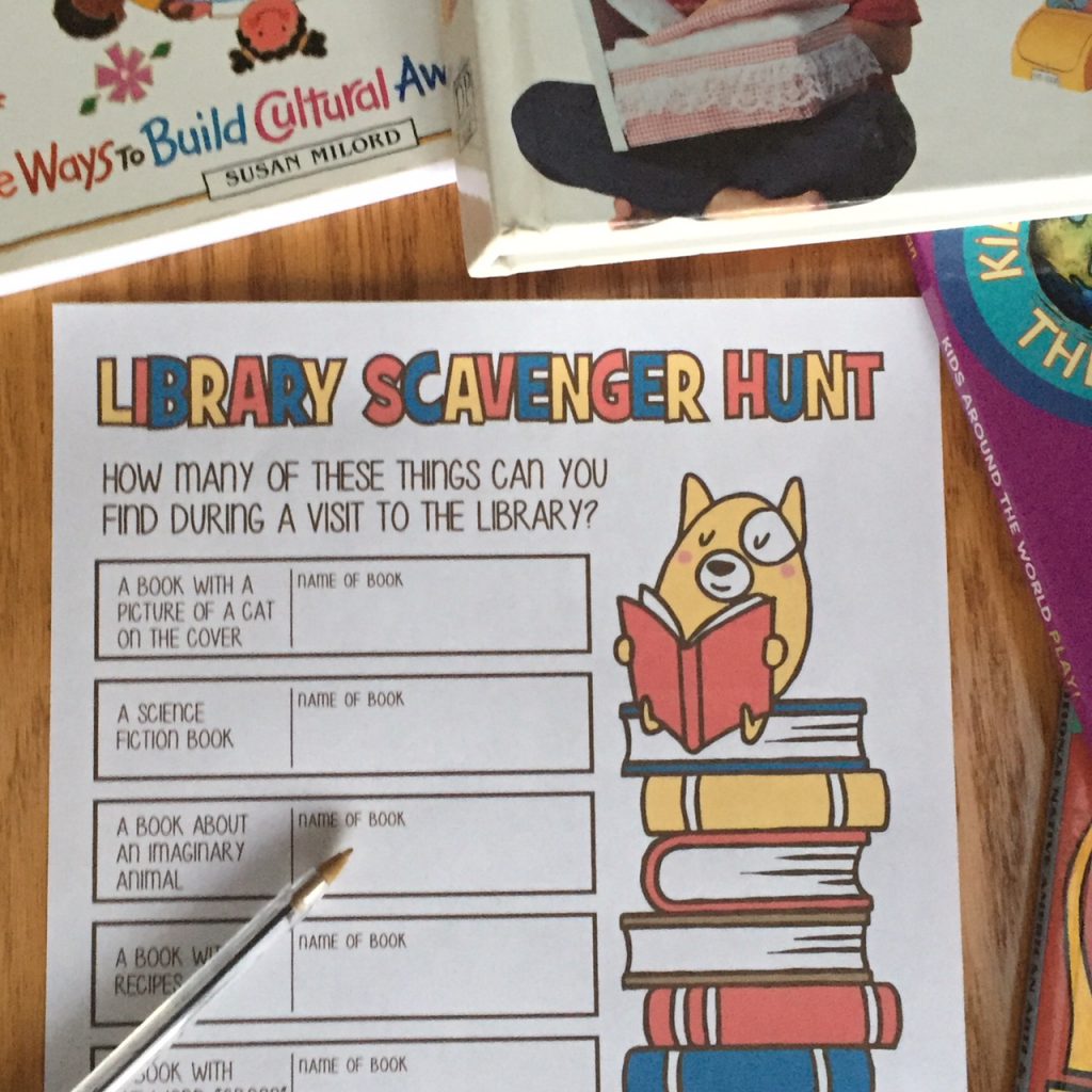 library scavenger hunt worksheet