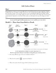 life cycle of a star worksheet