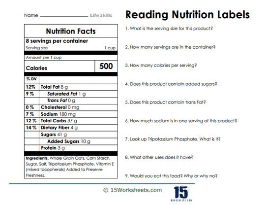 life skills for teens worksheet