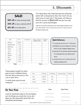 life skills math worksheet pdf