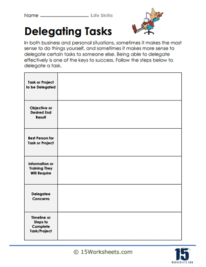 life skills worksheet for highschool students