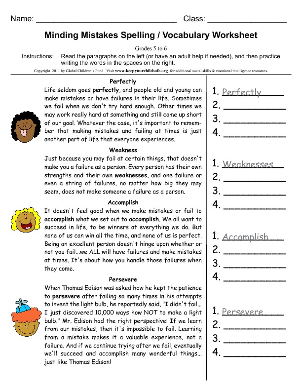 life skills worksheet for highschool students