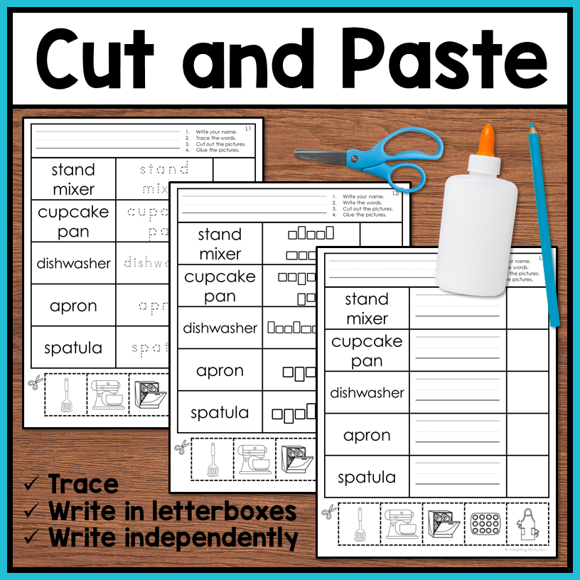life skills worksheet for kitchen