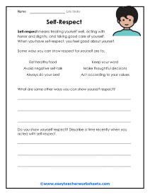 life skills worksheet for students